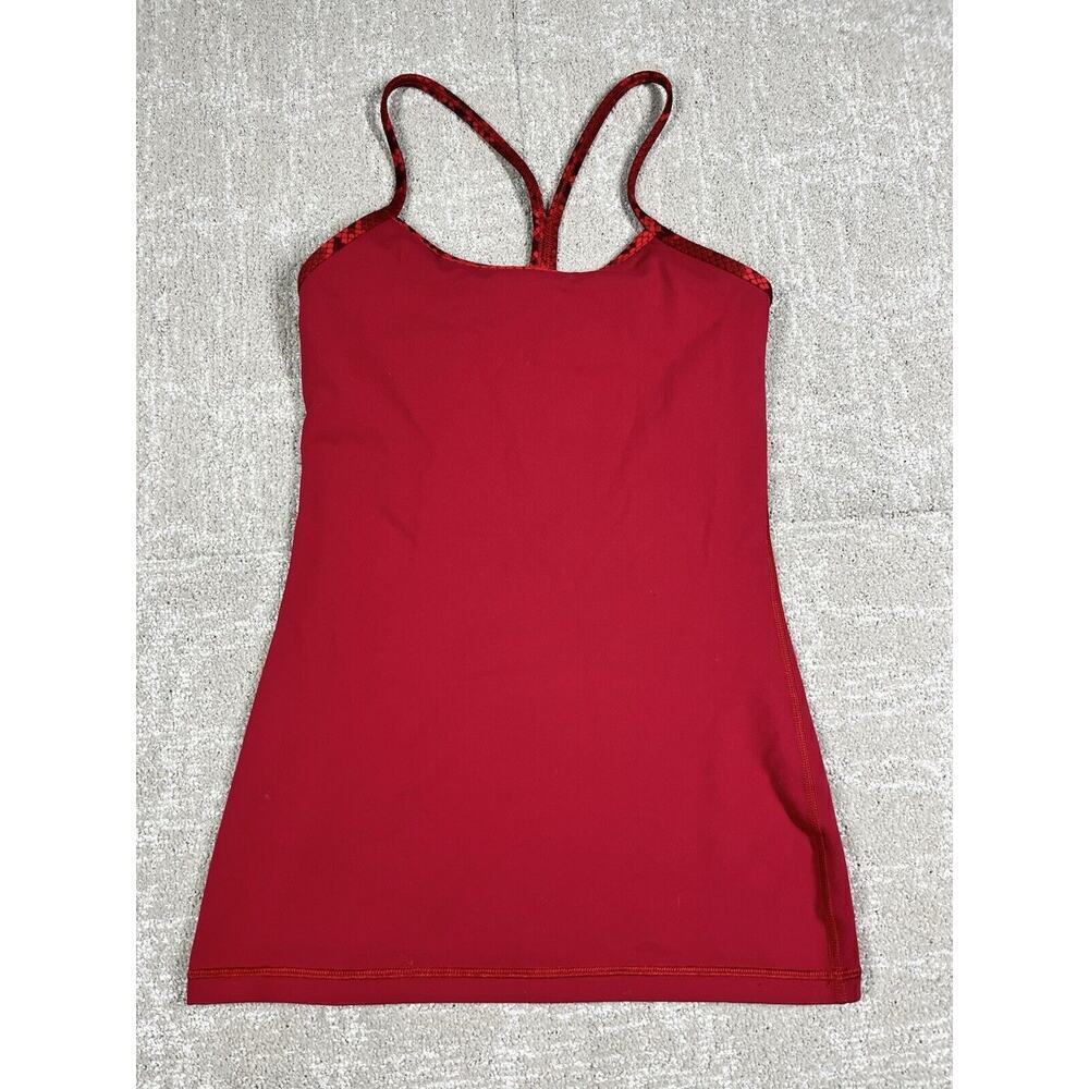 Lululemon Womens Red Race back Athletic Work Out Tank Top Size 4?